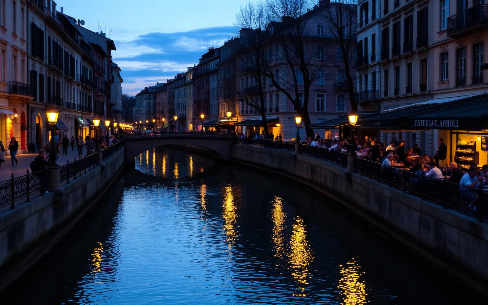 Navigli canal at twilight